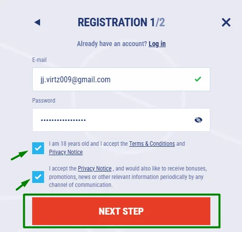 registration form casino